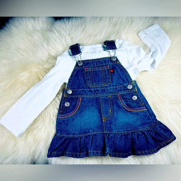 Carter's | Dresses | Carters Denim Overall Dress With Embroidered Flowers  Nwt 3 Months | Poshmark